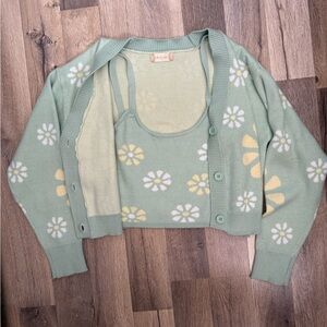 Altard State Crochet Cardigan AND tank top💚🌸